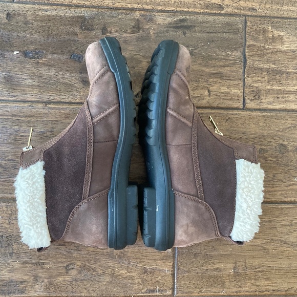 UGG Hapsburg Zip Boots Shoes Womens 9 Brown Leather Suede Shearling - Picture 3 of 11
